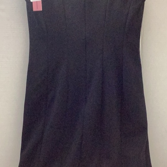 AQUA Embellished Neck Sheath Dress Women's 4 Black Cap Sleeve Zip Closure - Picture 7 of 10